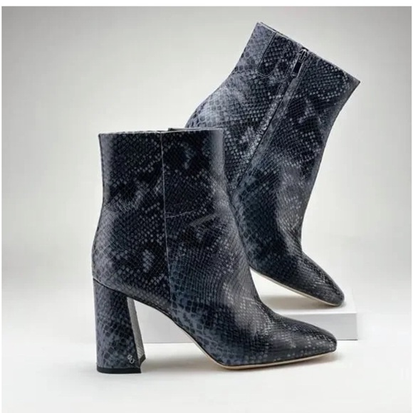 Sam Edelman Blue Snake Skin Print Boot / 8.5 - Picture 2 of 12